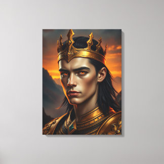 Aurelius the Solar Flame - Epic Golden King Canvas Print