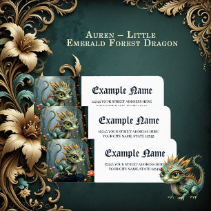 Auren – Little Emerald Forest Dragon Return Address Label