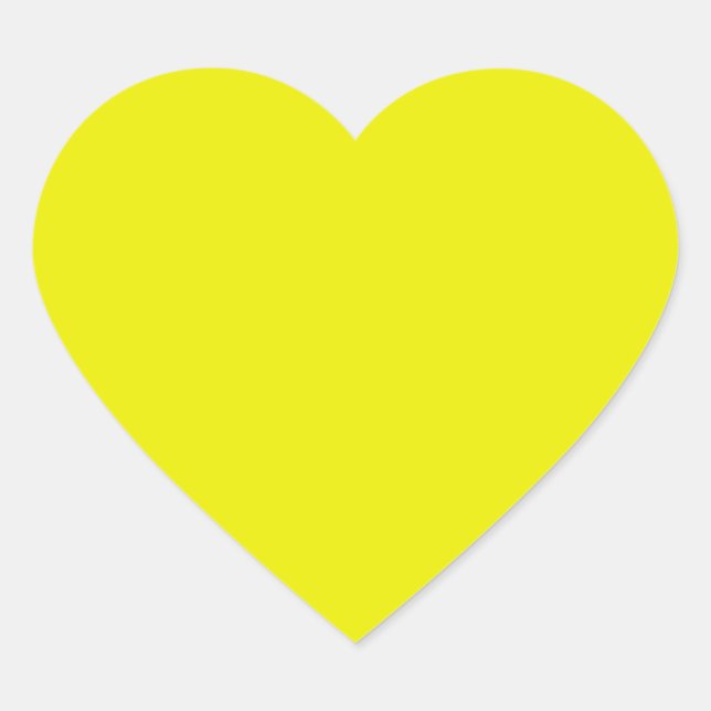 Aureolin (solid colour)  heart sticker (Front)