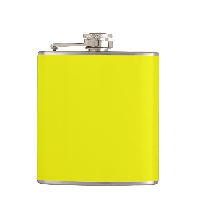 Aureolin (solid colour)  hip flask (Front)