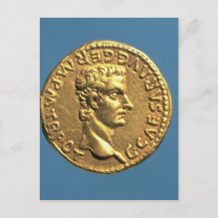 Aureus of Caligula bareheaded Postcard
