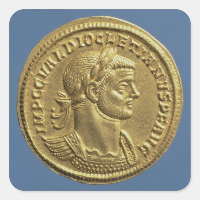 Aureus  of Diocletian  cuirassed Square Sticker (Front)