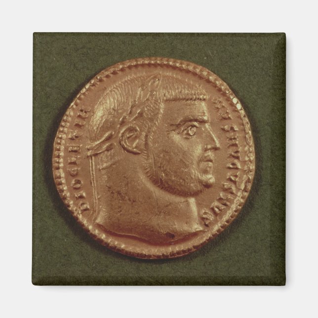 Aureus  of Diocletian  wearing a laurel wreath Magnet (Front)