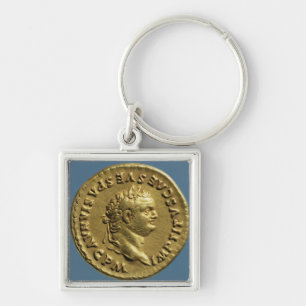 Aureus of Nero wearing a laurel wreath Key Ring