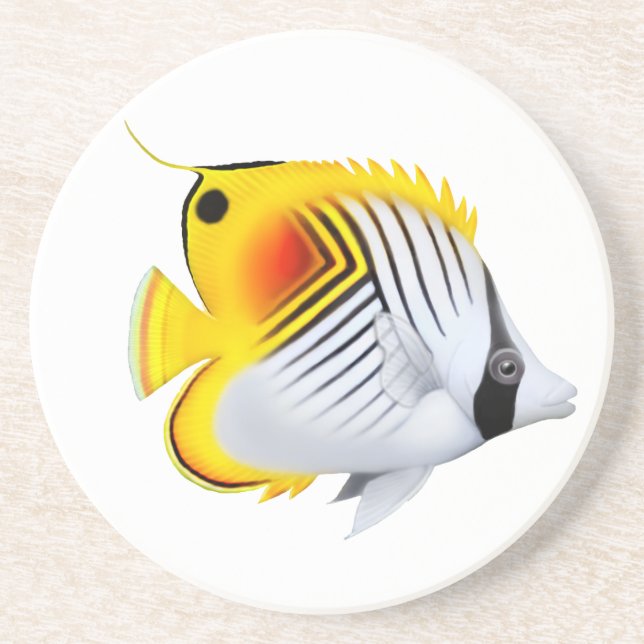 Auriga Threadfin Butterfly Fish Coaster (Front)