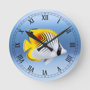 Auriga Threadfin Butterfly Fish Wall Clock