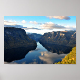 Aurlandsfjord Flam Norwegian Fjord Norway Poster