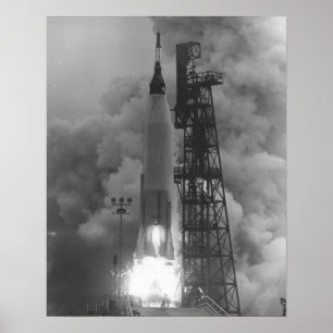 Aurora 7 (Mercury Atlas 7) Launch Poster