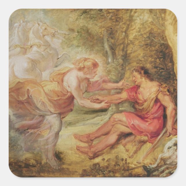 Aurora Abducting Cephalus, 1636 Square Sticker (Front)