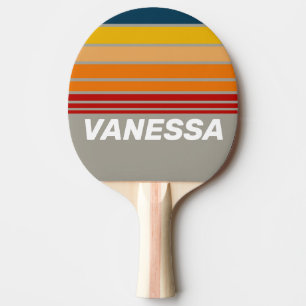 Aurora Arcade Horizon Striping with Name Ping Pong Paddle