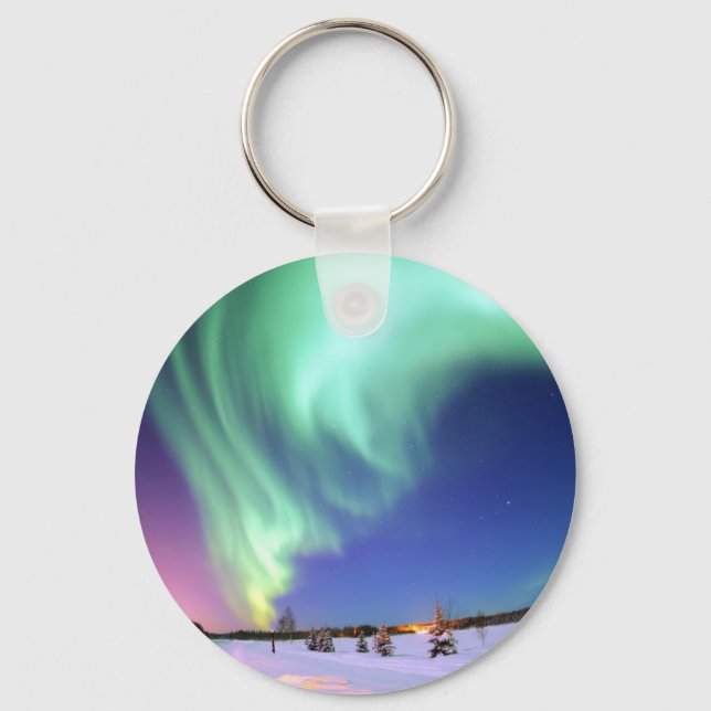 Aurora at Bear Lake. Key Ring (Front)