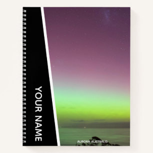 Aurora Australis Southern Lights Australia Black Notebook