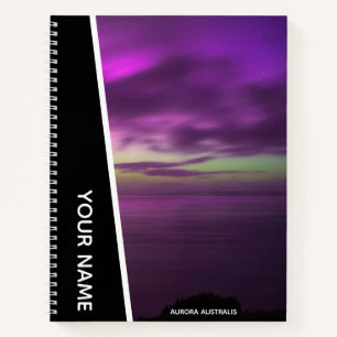 Aurora Australis - Southern Lights Australia Black Notebook