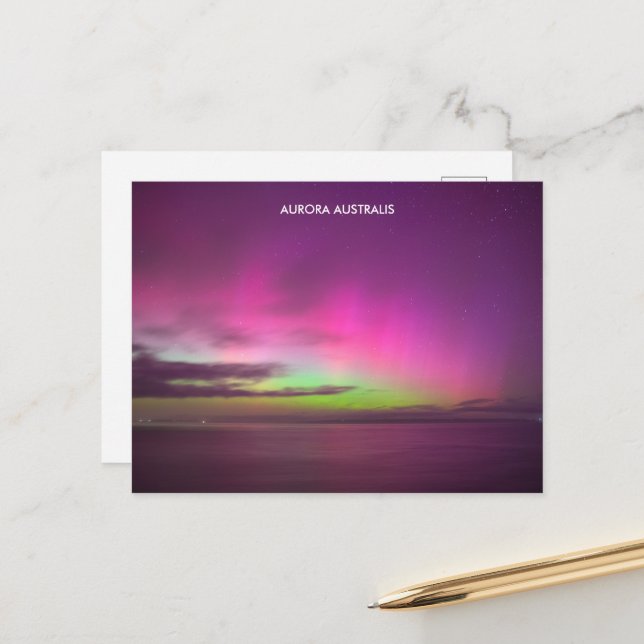 Aurora Australis - Southern Lights Australia Postcard (Front/Back In Situ)