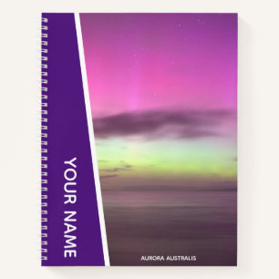 Aurora Australis Southern Lights Australia Purple Notebook