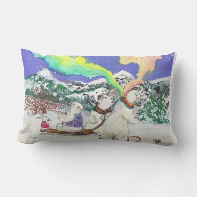 Aurora Bearialis Lumbar Pillow (Front)