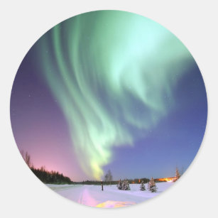 Aurora - Beautiful Northern Lights Classic Round Sticker