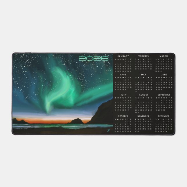 Aurora Borealis - 2026 Calendar Desk Mat (Front)