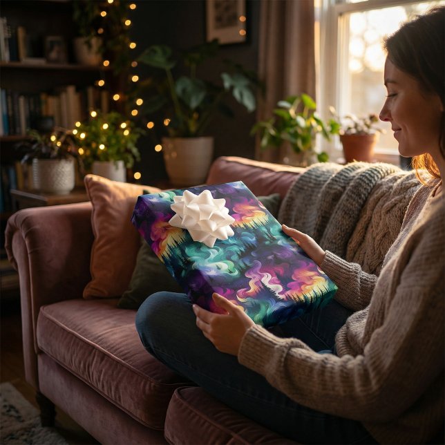 Aurora Borealis 3D Dreamscape: Ethereal Design Wrapping Paper Sheet (Creator Uploaded)