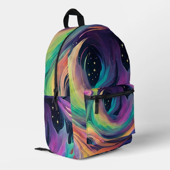 Aurora Borealis Abstract Backpack (Back Corner Left)