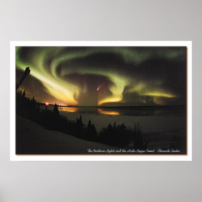 Aurora Borealis and Hale-Bopp Comet Poster (Front)