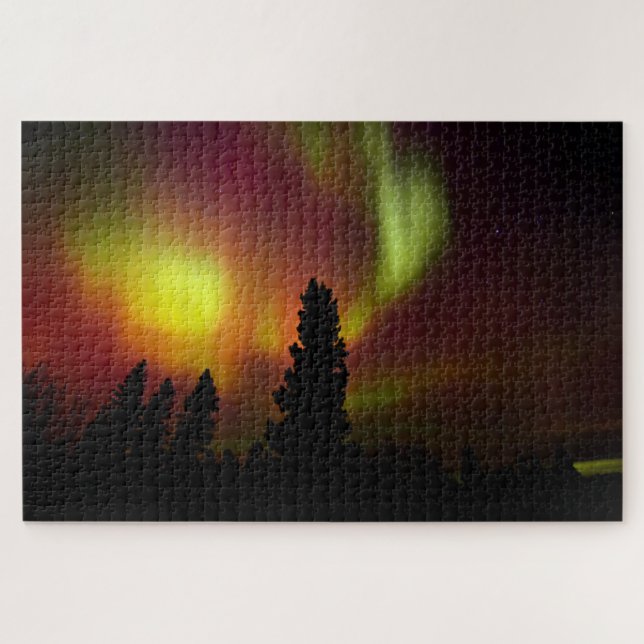 Aurora Borealis and Trees Jigsaw Puzzle (Horizontal)