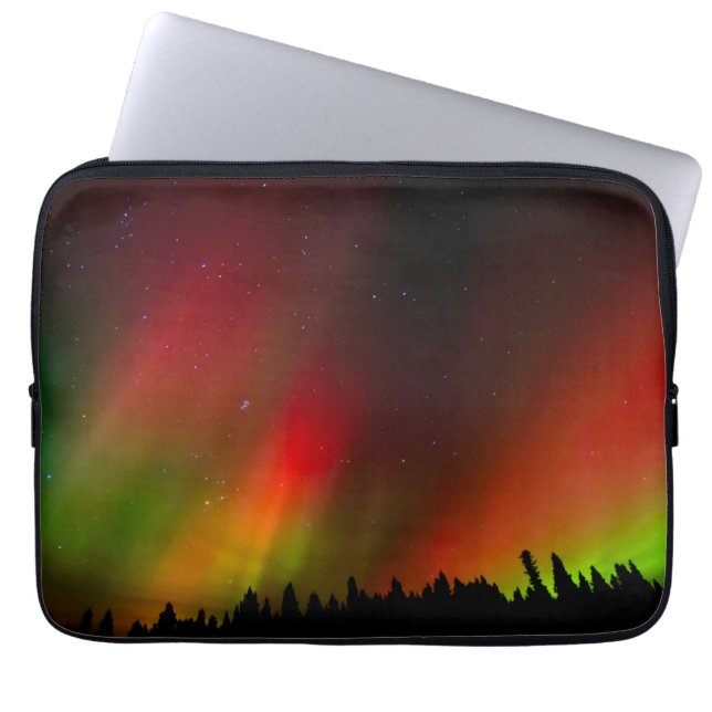 Aurora Borealis and trees Laptop Sleeve (Front)