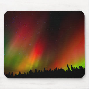 Aurora Borealis and trees Mouse Pad