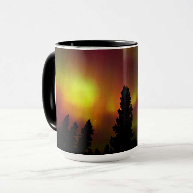 Aurora Borealis and Trees Mug (Front Left)