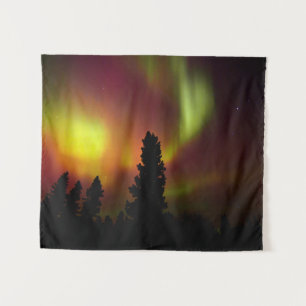 Aurora Borealis and Trees Tapestry