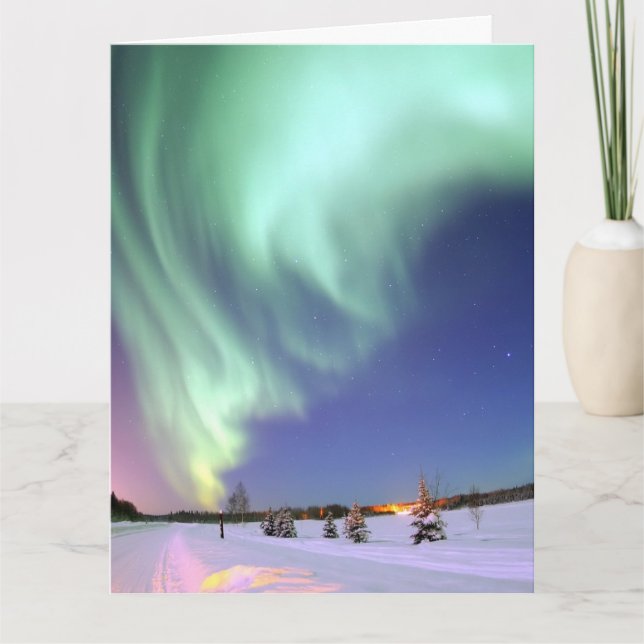 AURORA BOREALIS BIRTHDAY GREETING CARD (Front)