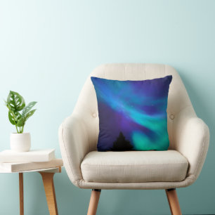 Aurora Borealis Canada Ontario Sudbury Cushion