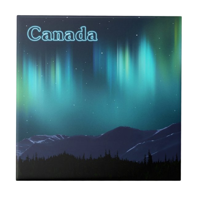Aurora Borealis Ceramic Tile (Front)