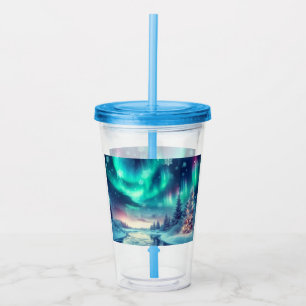 aurora borealis/Christmas/Winter Acrylic Tumbler