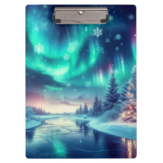 aurora borealis/Christmas/Winter Clipboard (Front)