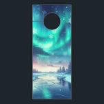 aurora borealis/Christmas/Winter Door Hanger<br><div class="desc">hint of Christmas</div>