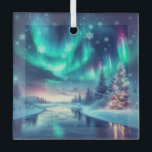 aurora borealis/Christmas/Winter Glass Tree Decoration<br><div class="desc">hint of Christmas</div>