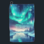 aurora borealis/Christmas/Winter Golf Towel<br><div class="desc">hint of Christmas</div>