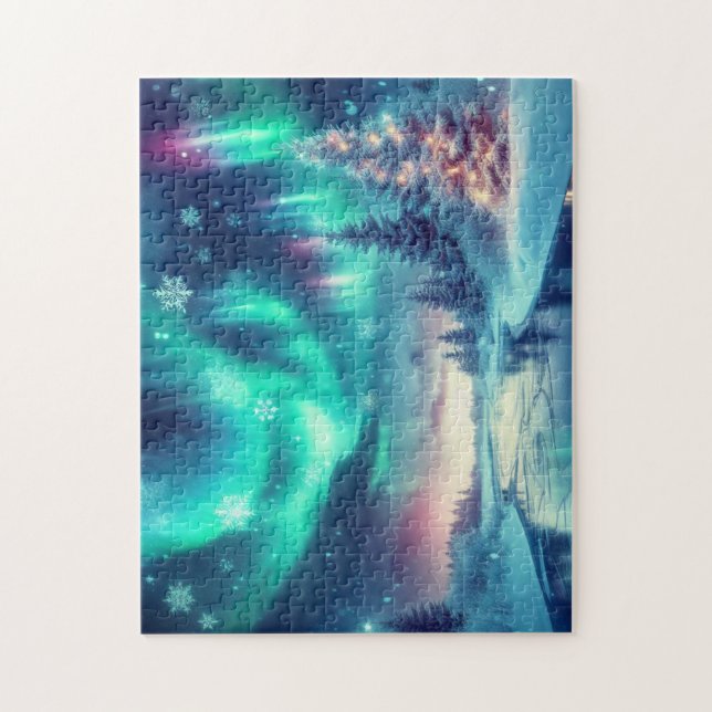 aurora borealis/Christmas/Winter Jigsaw Puzzle (Vertical)