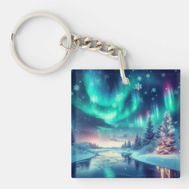 aurora borealis/Christmas/Winter Key Ring (Front)