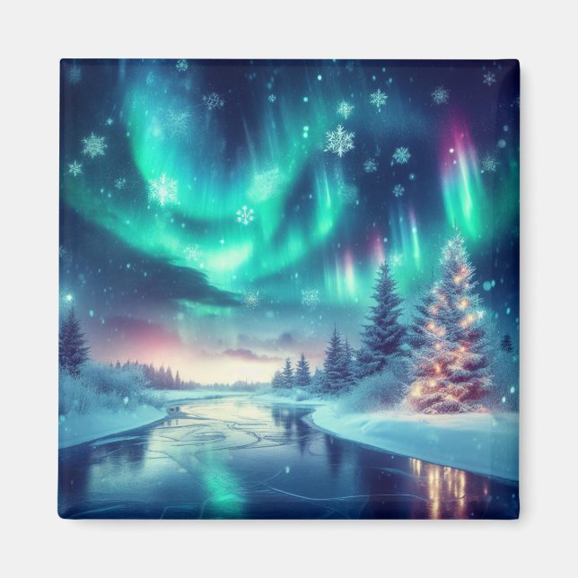 aurora borealis/Christmas/Winter Magnet (Front)