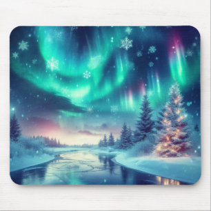 aurora borealis/Christmas/Winter Mouse Pad