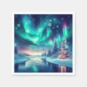 aurora borealis/Christmas/Winter Napkin