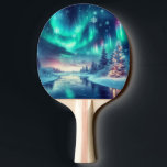 aurora borealis/Christmas/Winter Ping Pong Paddle<br><div class="desc">hint of Christmas</div>