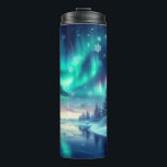aurora borealis/Christmas/Winter Thermal Tumbler<br><div class="desc">hint of Christmas</div>
