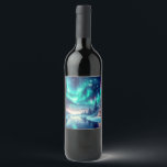aurora borealis/Christmas/Winter Wine Label<br><div class="desc">hint of Christmas</div>