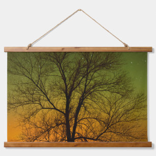 Aurora Borealis & Cottonwood Tree Hanging Tapestry