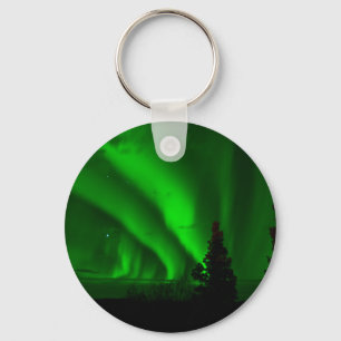 aurora-borealis green key ring