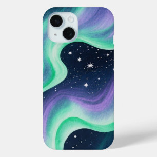 Aurora Borealis, Green & Purple pattern iPhone 15 Case