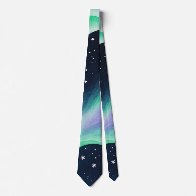 Aurora Borealis, Green & Purple pattern Tie (Front)